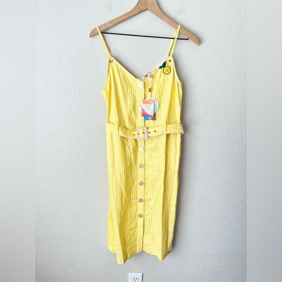 Ted Baker yellow stripe summer sundress dress 2 NEW - Picture 7 of 11